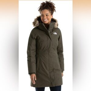 The North Face Jump Down Parka Women's Medium Taupe Olive Jacket